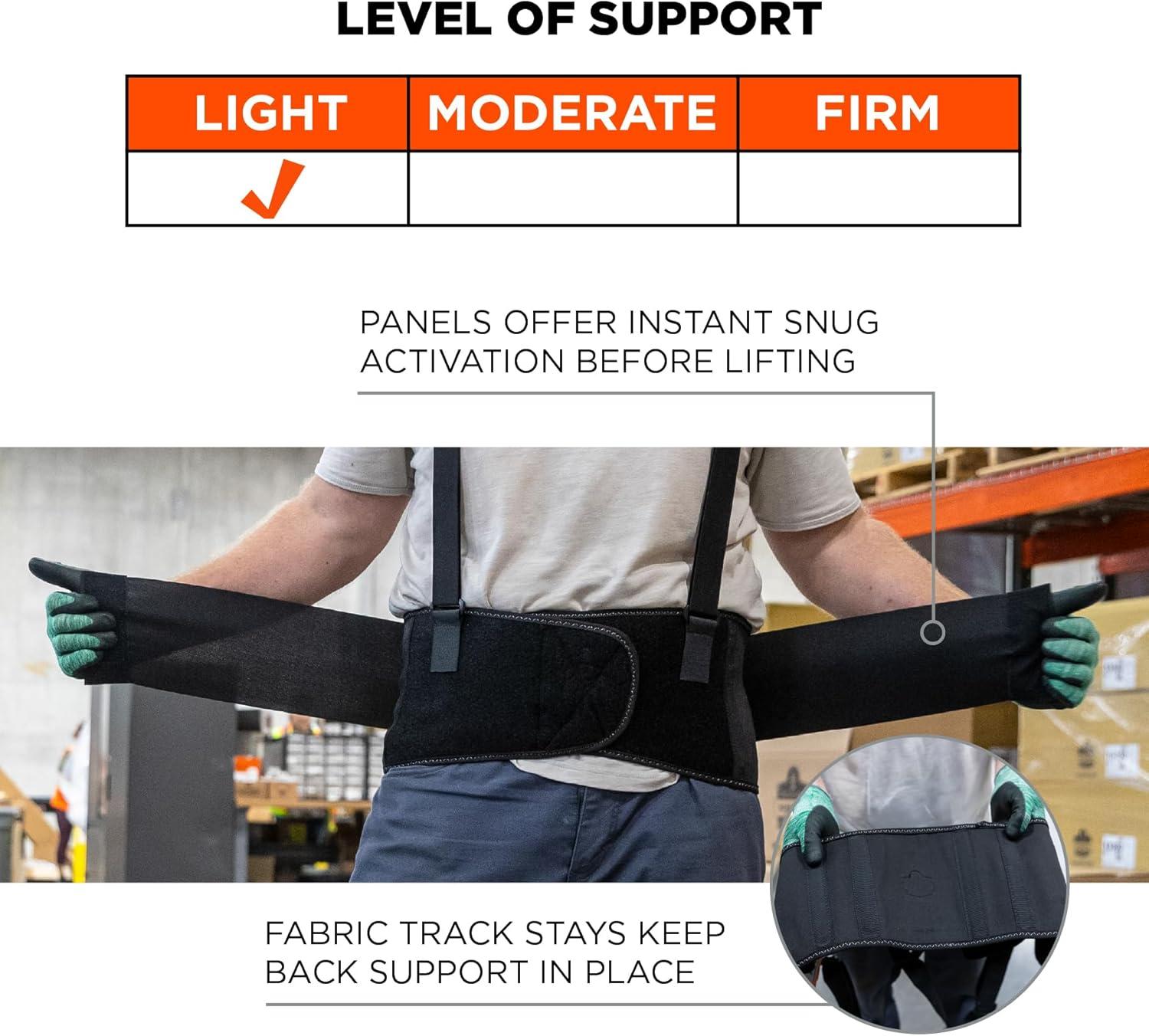 imageErgodyne ProFlex 1650 Back Support Belt 75quot Elastic Adjustable Removeable Straps Small Black4XLarge Pack of 1