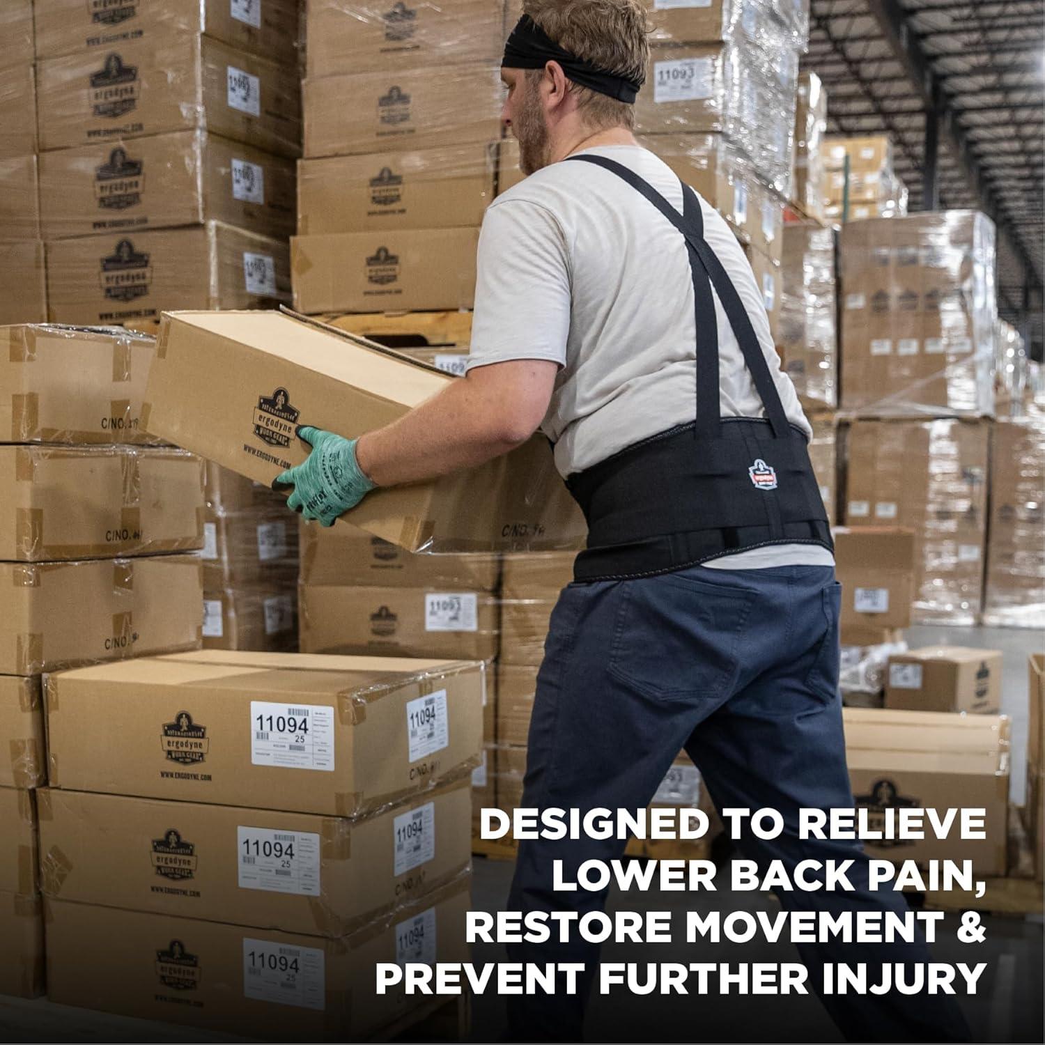 imageErgodyne ProFlex 1650 Back Support Belt 75quot Elastic Adjustable Removeable Straps Small BlackLarge Pack of 1