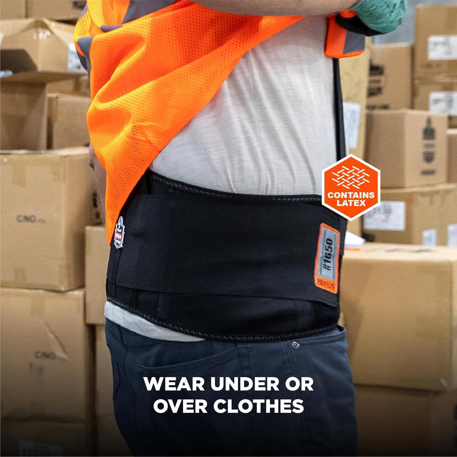 imageErgodyne ProFlex 1650 Back Support Belt 75quot Elastic Adjustable Removeable Straps Small BlackMedium Pack of 1