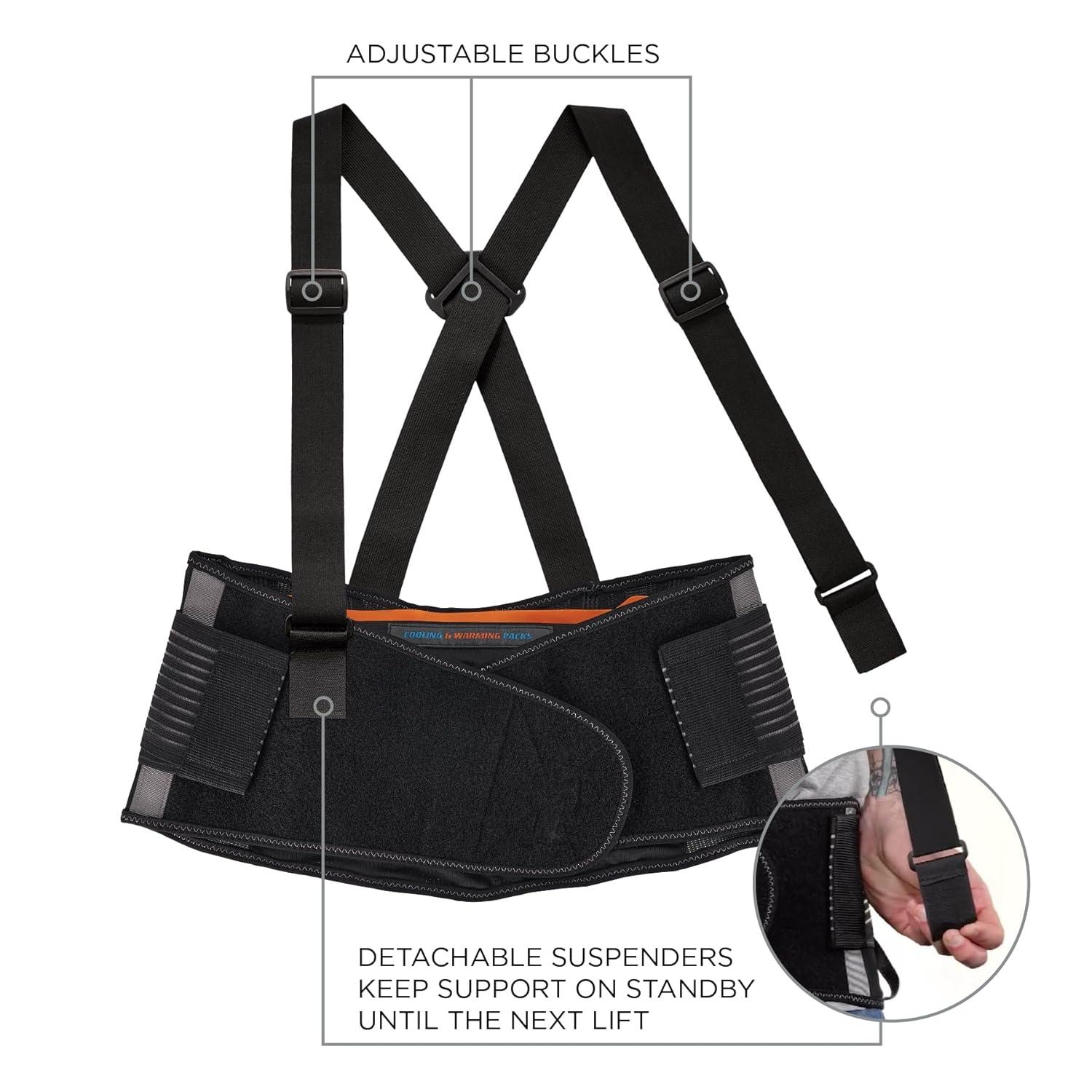 imageErgodyne Proflex 1675 Back Support Brace Belt with Warming and Cooling Pack3XL