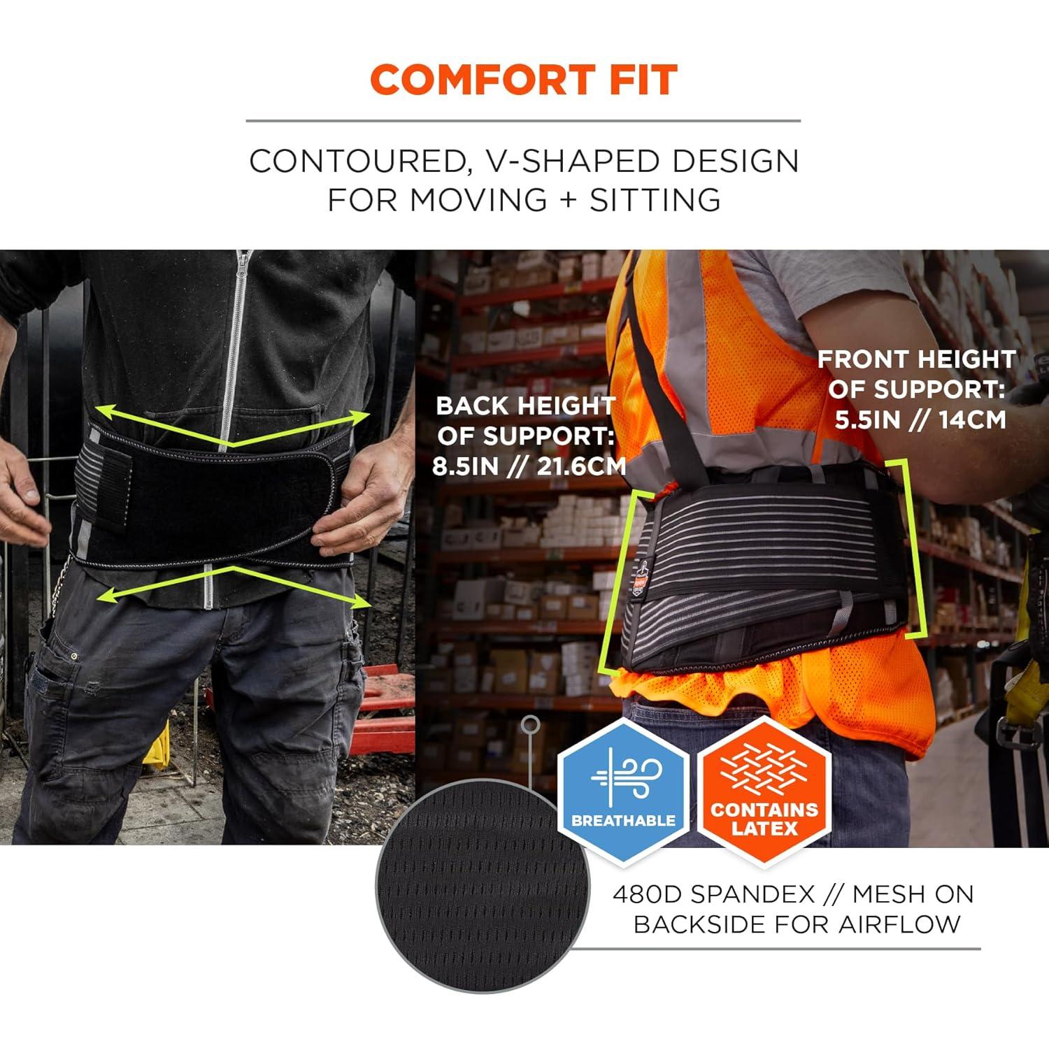 imageErgodyne Proflex 1675 Back Support Brace Belt with Warming and Cooling Pack4XL