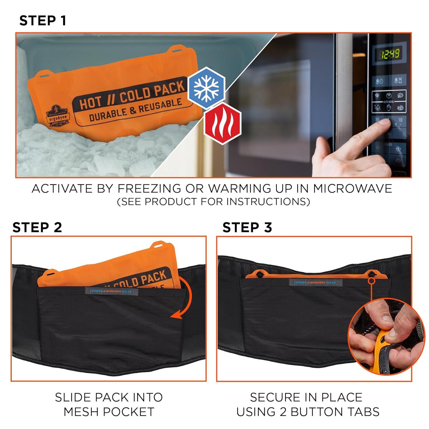 imageErgodyne Proflex 1675 Back Support Brace Belt with Warming and Cooling Pack4XL