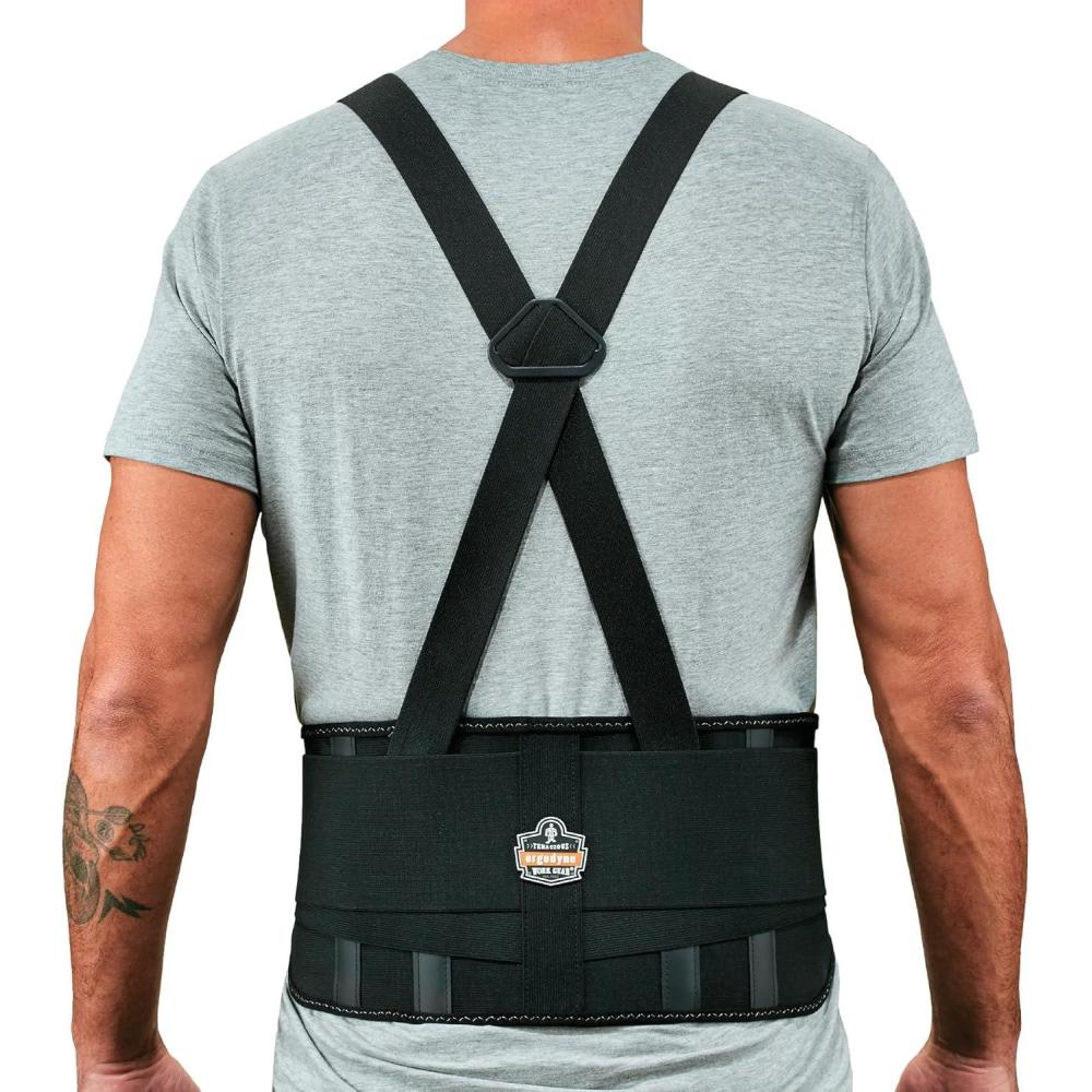 imageErgodyne ProFlex 1625 Back Support Brace Stays and Rubber Webbing for Snug Fit Removeable Straps AdjustableBlackSmall3XLarge