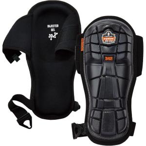 imageErgodyne  18442 ProFlex 342 Professional Knee Pads Protective Extra Long Cap Injected Gel Padded Technology Adjustable Straps Black