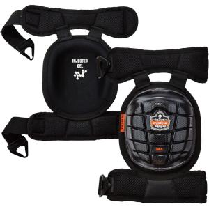 imageErgodyne ProFlex 344 Professional Knee Pads Protective Short Cap Injected Gel Techology Adjustable Padded Comfort Straps Black