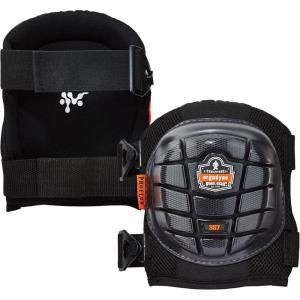 imageErgodyne ProFlex 357 Professional Knee Pads Protective Short Cap Lightweight Gel Padded Technology Adjustable Straps Black