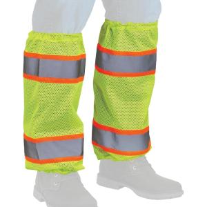 imageErgodyne unisexadult Glowear 8009 Hivis Twotone Mesh Leg Gaiters  Class ELime