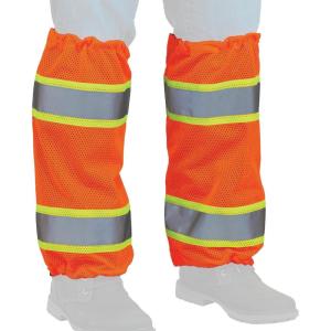 imageErgodyne unisexadult Glowear 8009 Hivis Twotone Mesh Leg Gaiters  Class EOrange