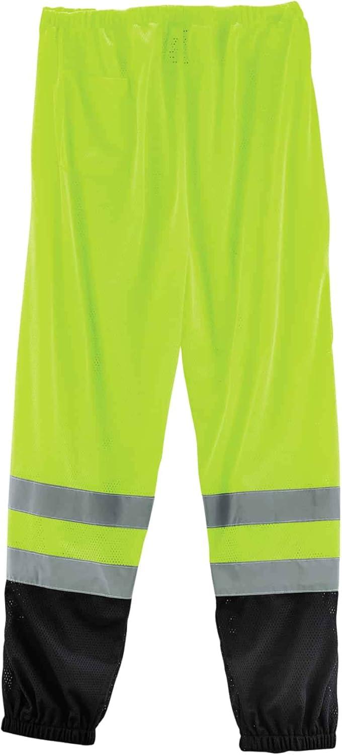 imageErgodyne GloWear 8910BK ANSI Black Bottom High Visibility Lime Mesh Reflective Safety Pants Small MediumSmallMedium