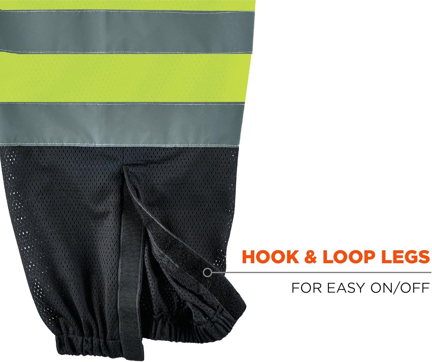 imageErgodyne GloWear 8910BK ANSI Black Bottom High Visibility Lime Mesh Reflective Safety Pants Small MediumXXLarge3XLarge
