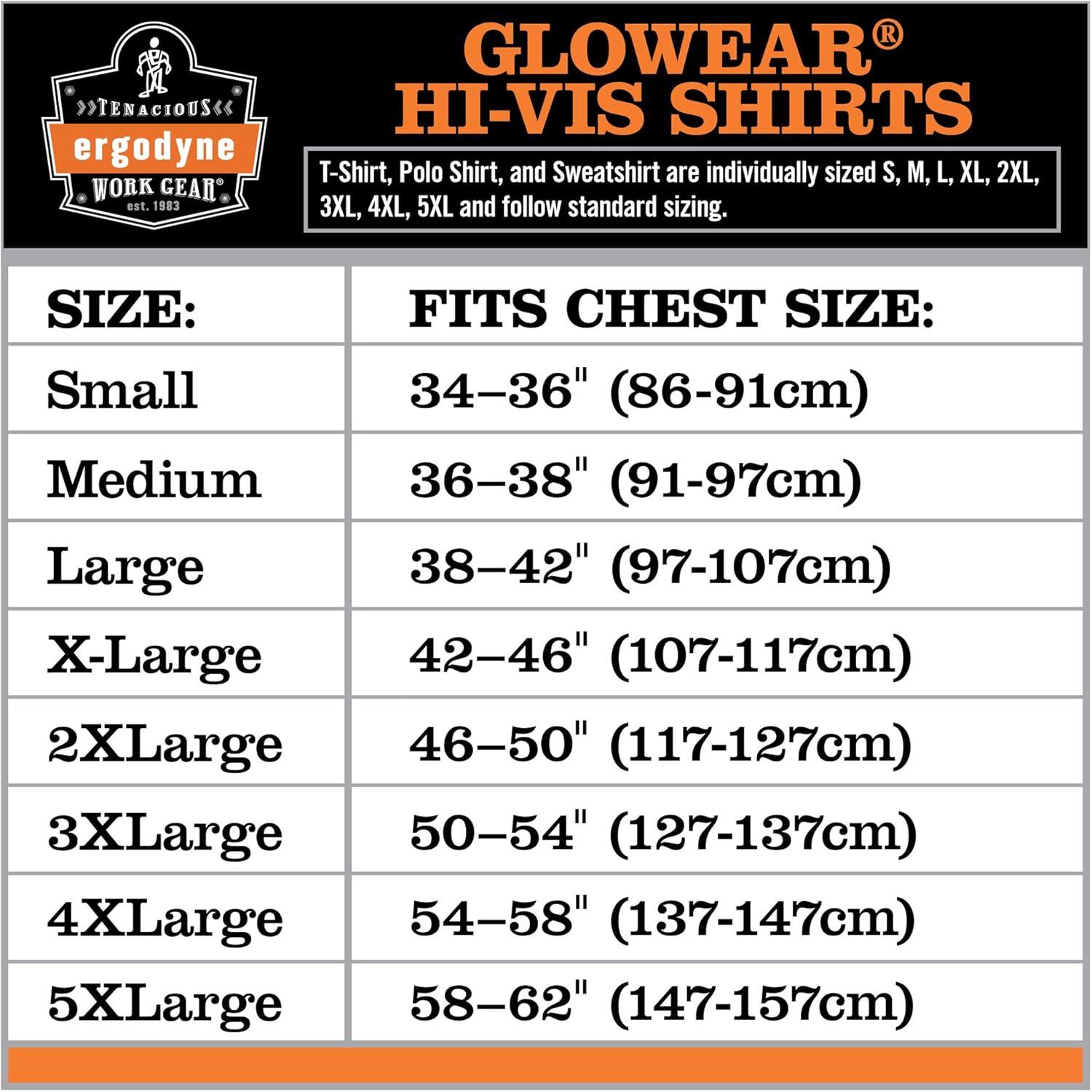 imageErgodyne mens High Visibility Reflective Safety Tshirt Orange Large USOrange  Silver