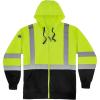 imageErgodyne Standard Class 3 Hooded Sweatshirt Black BottomZipper Lime LargeMedium