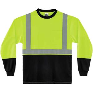 imageErgodyne GloWear 8289BK ANSI Black Bottom High Visibility Orange Reflective Safety TShirt LargeLime