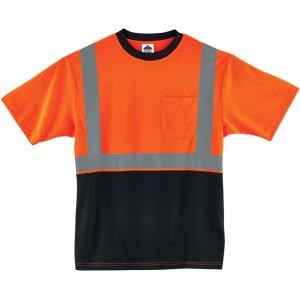 imageErgodyne GloWear 8289BK ANSI Black Bottom High Visibility Orange Reflective Safety TShirt LargeOrange