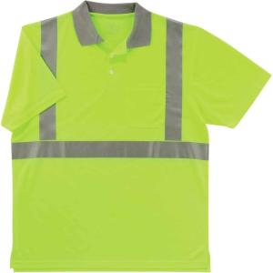 imageErgodyne GloWear 8295 ANSI High Visibility Lime Reflective Polo Shirt Large4XLarge