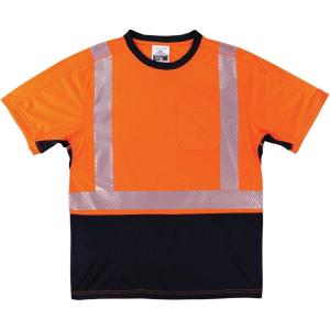 imageErgodyne Standard Reflective Safety TShirt High Visibility Lightweight Performance Fabric Underarm Venting Orange LargeOrange