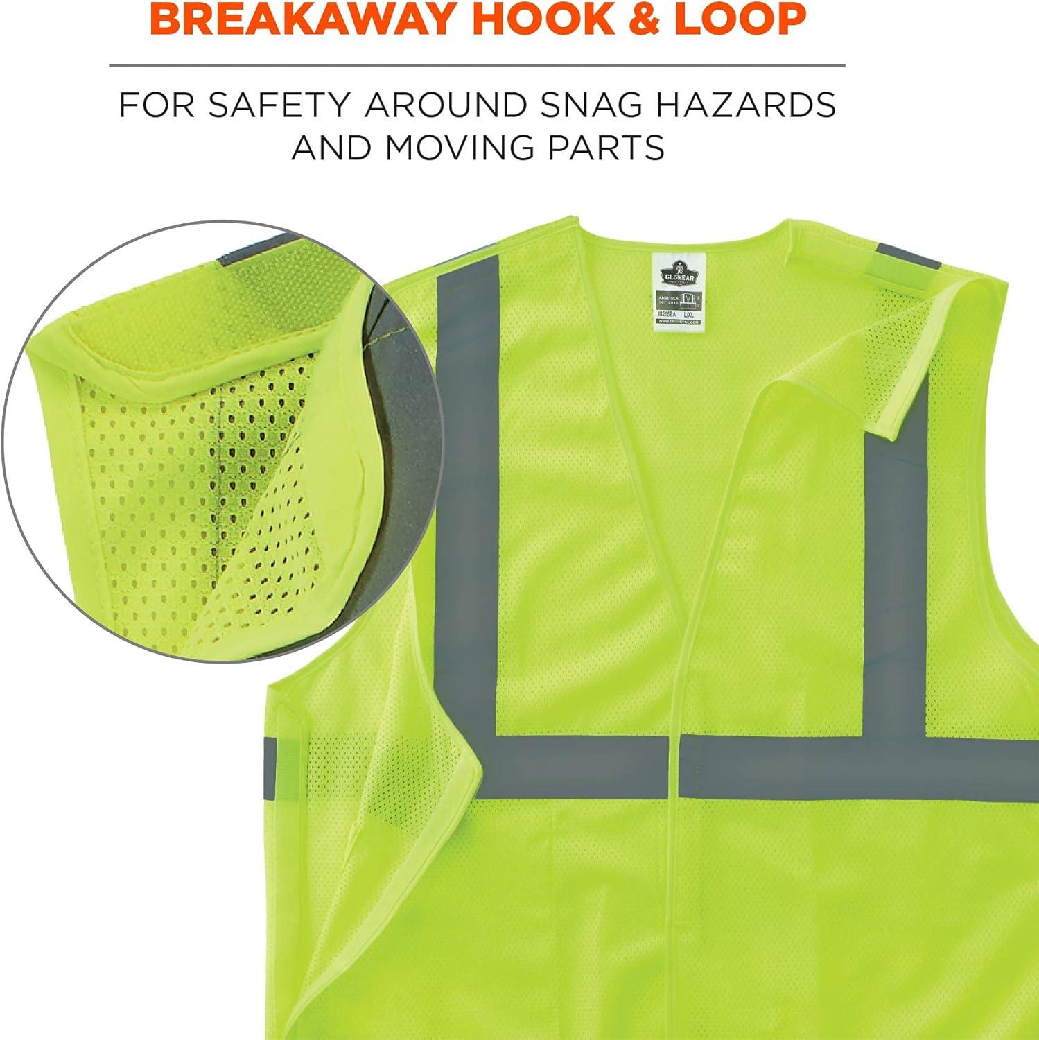 imageErgodyne GloWear ANSI High Visibility Orange Breakaway Reflective Safety VestLime