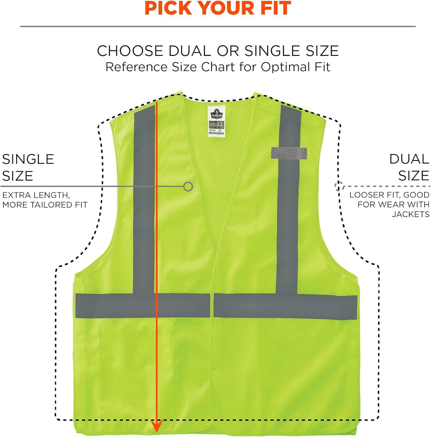 imageErgodyne GloWear ANSI High Visibility Orange Breakaway Reflective Safety VestLime