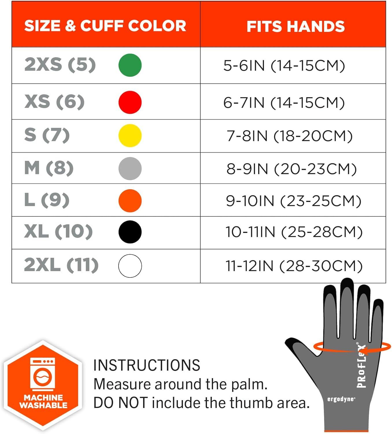 imageErgodyne ProFlex 7043 Nitrile Coated Work Gloves Cut Resistant ANSI A4 18gLarge 12Pack