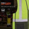 imageErgodyne GloWear 8210ZBK Class 2 Safety Vest Hi Vis Mesh Reflective Black Front ZipperLime
