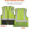 imageErgodyne GloWear 8210ZBK Class 2 Safety Vest Hi Vis Mesh Reflective Black Front ZipperLime
