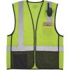 imageErgodyne GloWear 8210ZBK Class 2 Safety Vest Hi Vis Mesh Reflective Black Front ZipperLime