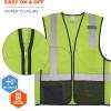 imageErgodyne GloWear 8210ZBK Class 2 Safety Vest Hi Vis Mesh Reflective Black Front ZipperLime