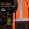 imageErgodyne GloWear 8210ZBK Class 2 Safety Vest Hi Vis Mesh Reflective Black Front ZipperOrange