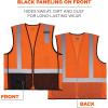 imageErgodyne GloWear 8210ZBK Class 2 Safety Vest Hi Vis Mesh Reflective Black Front ZipperOrange
