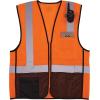 imageErgodyne GloWear 8210ZBK Class 2 Safety Vest Hi Vis Mesh Reflective Black Front ZipperOrange