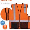 imageErgodyne GloWear 8210ZBK Class 2 Safety Vest Hi Vis Mesh Reflective Black Front ZipperOrange
