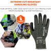 imageErgodyne ProFlex 7070 Cut Resistant Work Gloves ANSI A7 Contact Heat Resistant Sandy Nitrile Coated Palms 13g Aramid