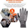 imageErgodyne ProFlex 7071 Cut Resistant Work Gloves ANSI A7 PU Coated Palms for Flexible No Slip Grip Reinforced Thumb SaddleGray