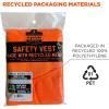 imageErgodyne unisexadult Glowear 8205hleco Recycled Hivis Vest  Type R Class 2 Hook  Loop No PocketsOrange