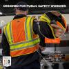 imagePublic Safety Reflective Vest High Visibility ANSI Compliant Breakaway 2XL3XL Ergodyne GloWear 8245PSVLimeOrange