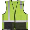 imageErgodyne GloWear 8210ZBK Class 2 Safety Vest Hi Vis Mesh Reflective Black Front ZipperLime
