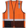 imageErgodyne GloWear 8210ZBK Class 2 Safety Vest Hi Vis Mesh Reflective Black Front ZipperOrange