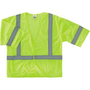 imageErgodyne GloWear 8310HL ANSI Class 3 Economy High Visibility Lime Reflective Safey Vest with Sleeves SmallMediumLime