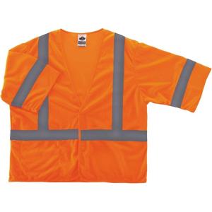 imageErgodyne GloWear 8310HL ANSI Class 3 Economy High Visibility Lime Reflective Safey Vest with Sleeves SmallMediumOrange