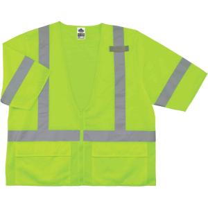 imageErgodyne unisex adult Ansi High Visibility Lime Reflective Safety With Sleeves Type R Class 3 Standard Vest Lime LargeXLarge USLime