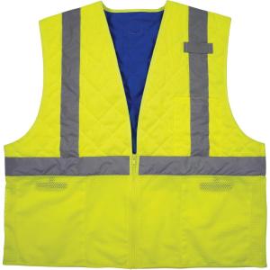 imageErgodyne unisexadult Chillits 6668 Hivis Safety Cooling Vest  Type R Class 2Lime