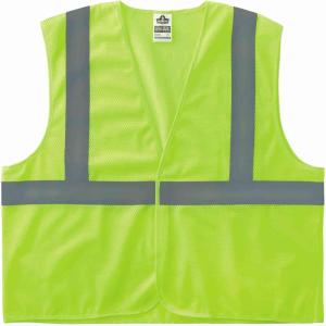 imageErgodyne unisexadult Glowear 8205hleco Recycled Hivis Vest  Type R Class 2 Hook  Loop No PocketsLime