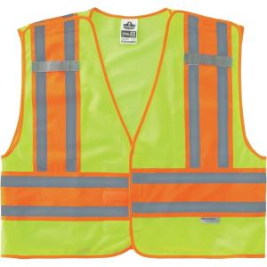 imagePublic Safety Reflective Vest High Visibility ANSI Compliant Breakaway 2XL3XL Ergodyne GloWear 8245PSVLimeLime