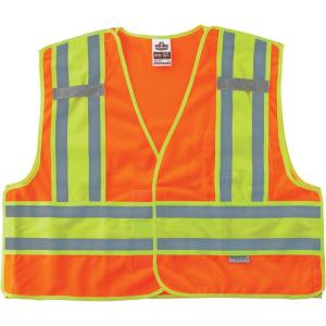 imagePublic Safety Reflective Vest High Visibility ANSI Compliant Breakaway 2XL3XL Ergodyne GloWear 8245PSVLimeOrange