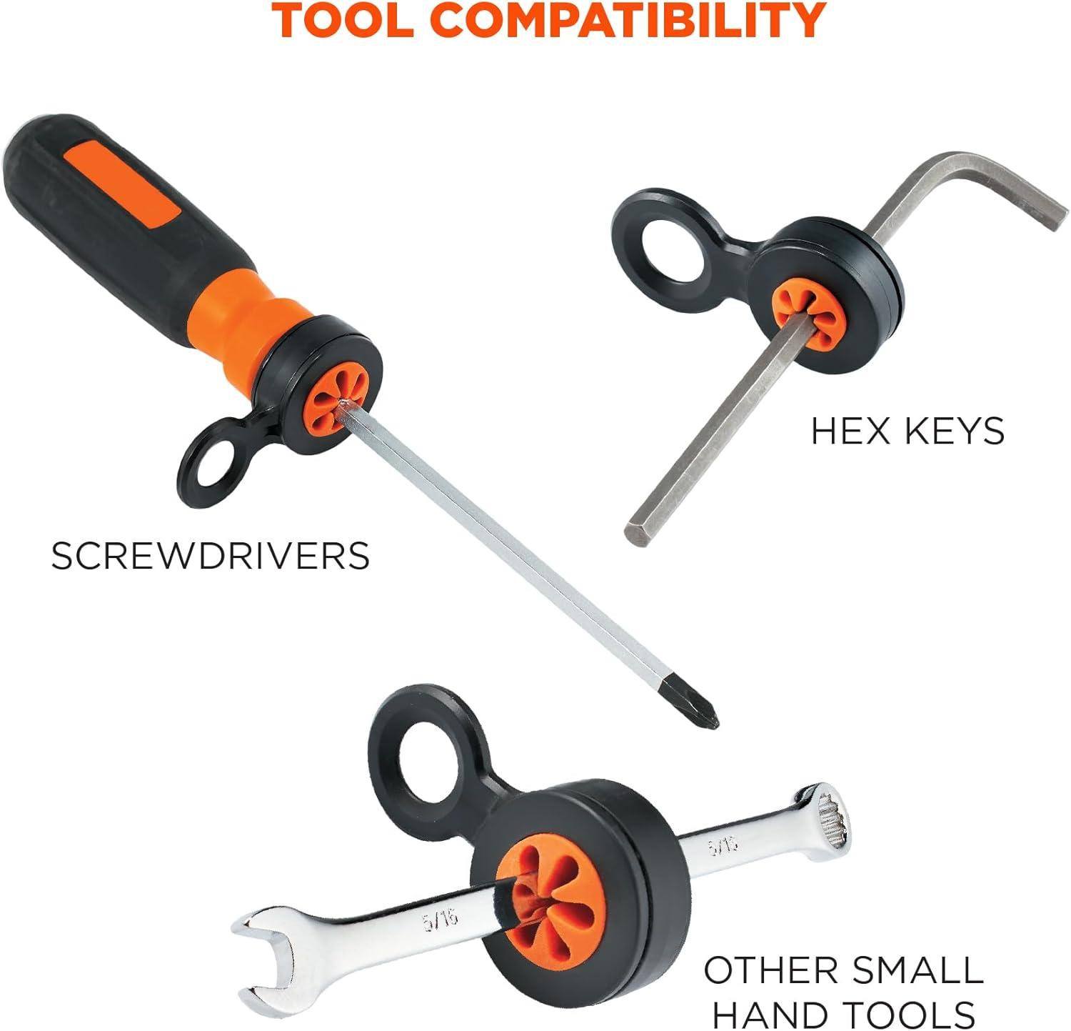 imageHand Tool Tethering Kit for Screwdrivers ampamp Hex Key Wrenches Includes 4 Tool Attachment Slips ampamp 1 Tool Lanyard Weight Capacity 1 lb Ergodyne Squids 3194