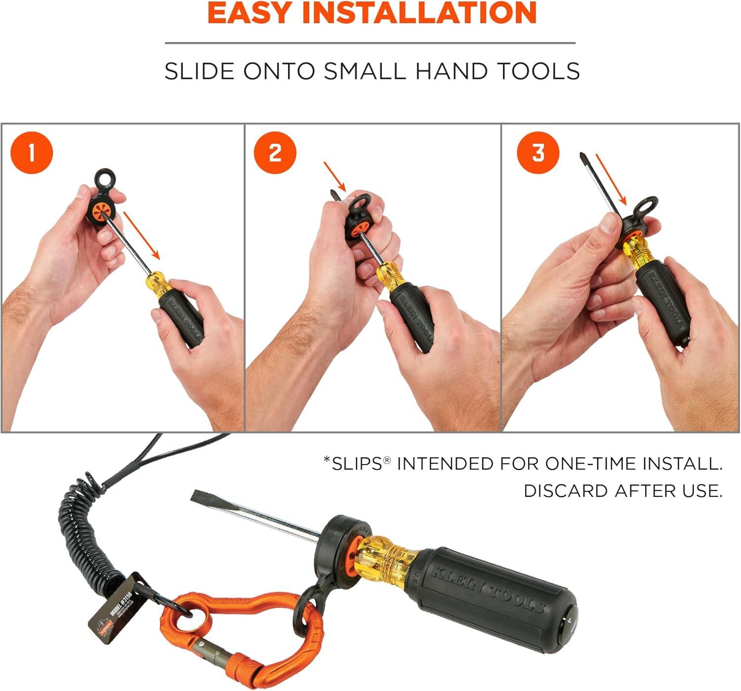 imageHand Tool Tethering Kit for Screwdrivers ampamp Hex Key Wrenches Includes 4 Tool Attachment Slips ampamp 1 Tool Lanyard Weight Capacity 1 lb Ergodyne Squids 3194