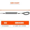 imageCoiled Lanyard with Buckle End No Snag Design Easily Attaches to Hard Hat Tools or Small Valuables Weight Capacity 2lbs Ergodyne Squids 3157BlackLime