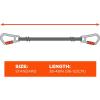imageErgodyne  19822 Shock Absorbing Tool Lanyard with Two SelfLocking Carabiners Tool Weight Capacity 10lbs Squids 3110 Gray Standard 3110Fx