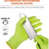 imageErgodyne ProFlex 7040 Cut Resistant Level 5 Food Grade Gloves Breathable Comfort  ANSI A4 EN388 Lime Medium2XLarge