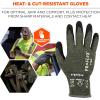 imageErgodyne ProFlex 7042 Cut Resistant Work Gloves ANSI A4 Contact Heat Resistant Sandy Nitrile Coated Palms 18g Aramid Green 2XLarge US2XLarge
